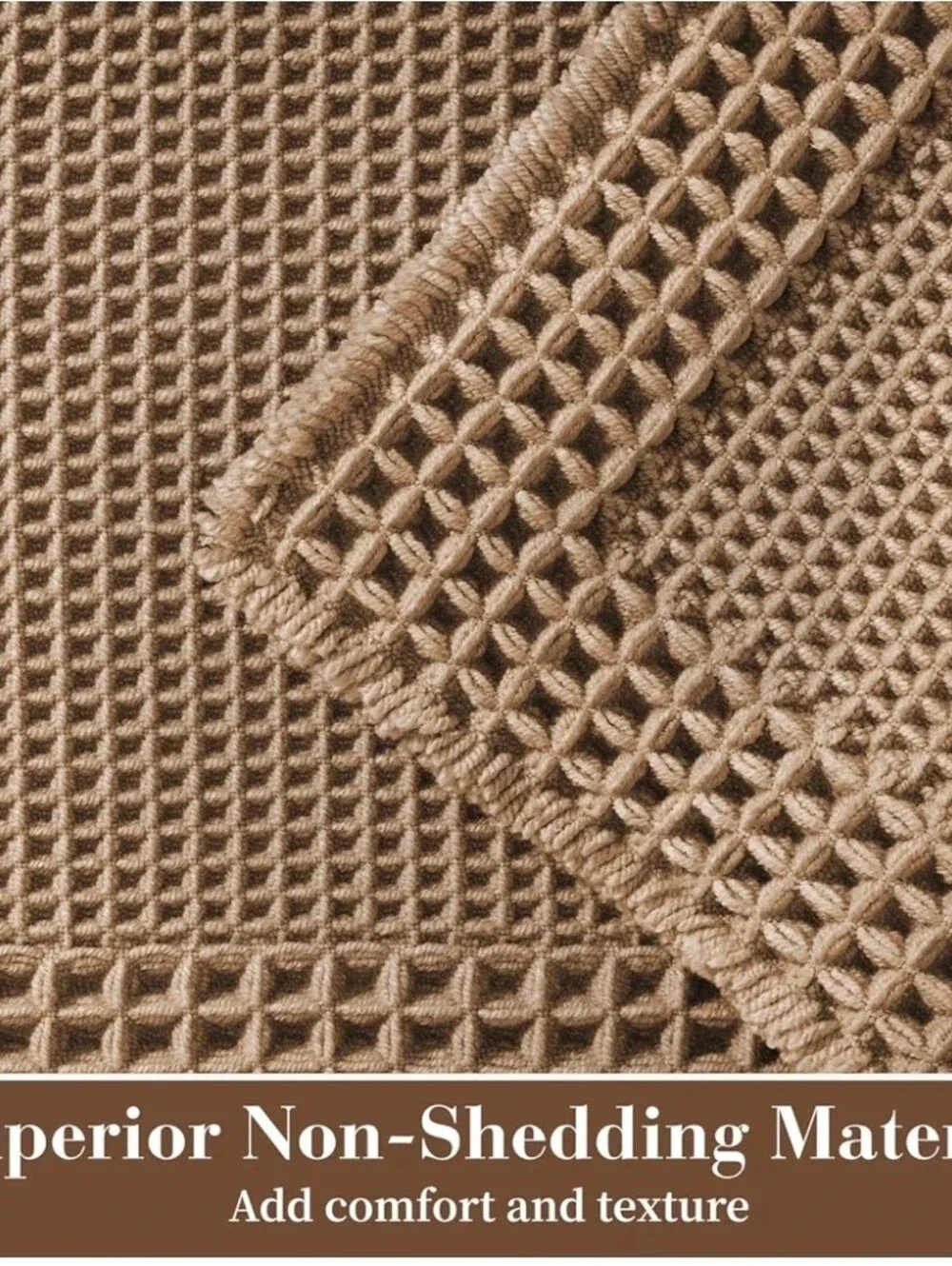 Waffle Bathroom Runner Rugs, Super Absorbent Bath Mat Non Slip 61x183